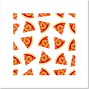 Pizza slice pattern. Pizza background. Seamless pattern Posters and Art